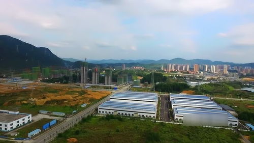 貴州遵義 航拍綏陽建設中的工業園區,地勢開闊有很大的開發空間